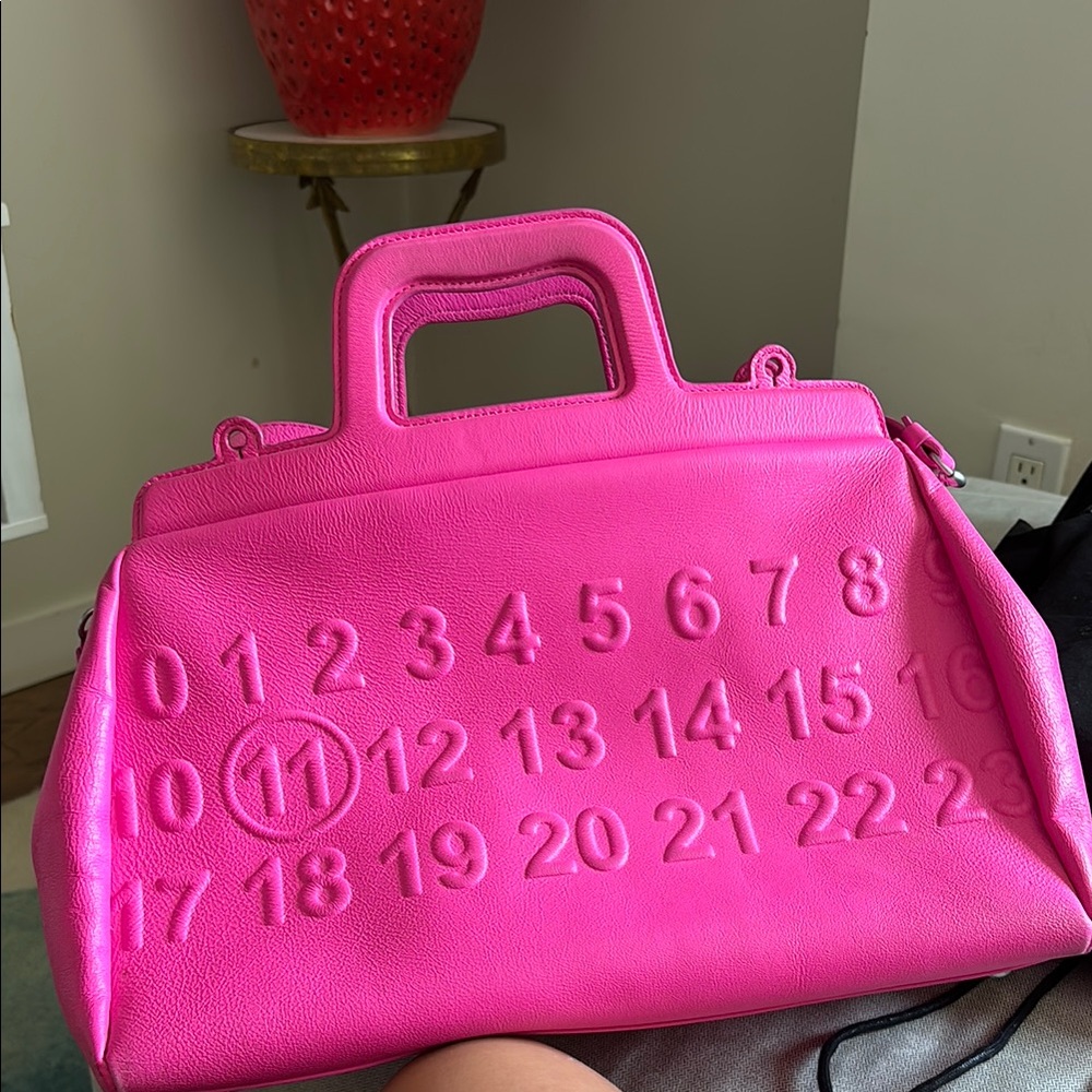 MM6 Maison Martin Margiela Pink Embossed Satchel
